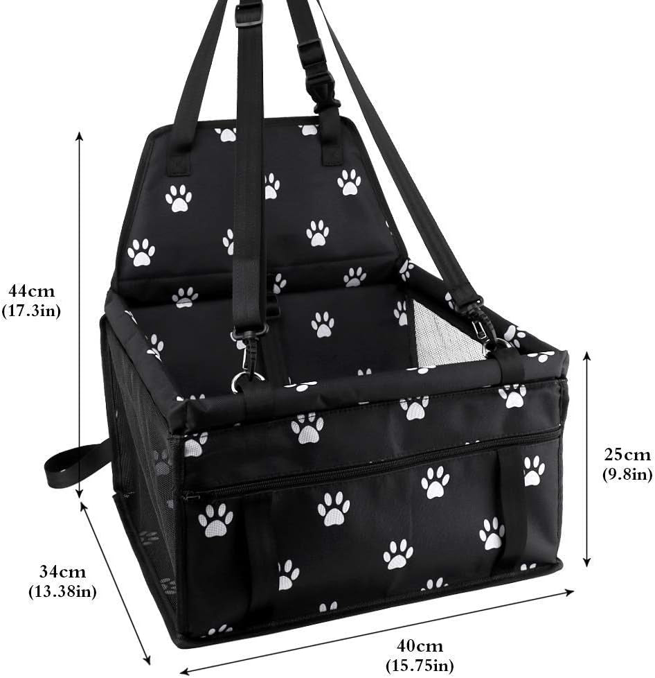 Pet Dog Car Booster Seat Carrier,Portable Foldable Carrier with Seat Belt for Dog Cat up to 30Lbs …